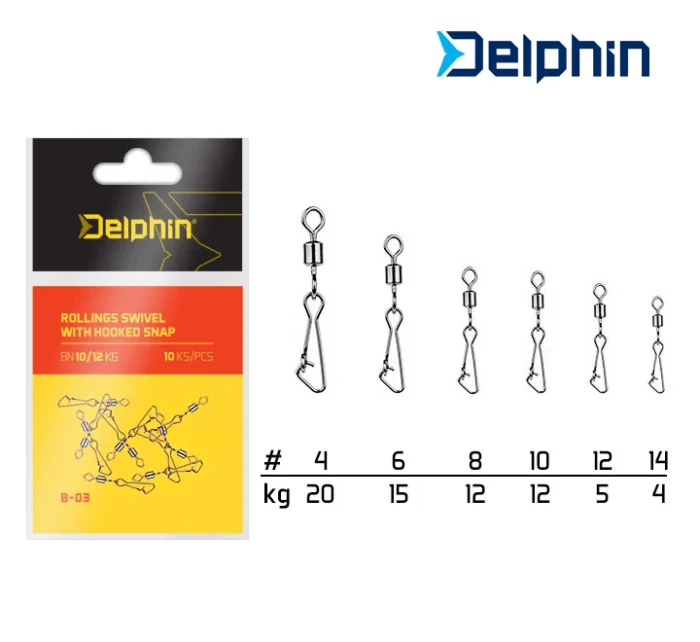 Παραμάνα Ασφαλείας με Στριφτάρι Delphin "Hooked Snap" - Image 1